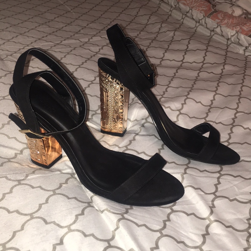 Black & gold heels